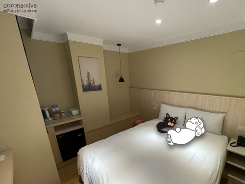 広くはないがモダンで清潔、快適な寝床