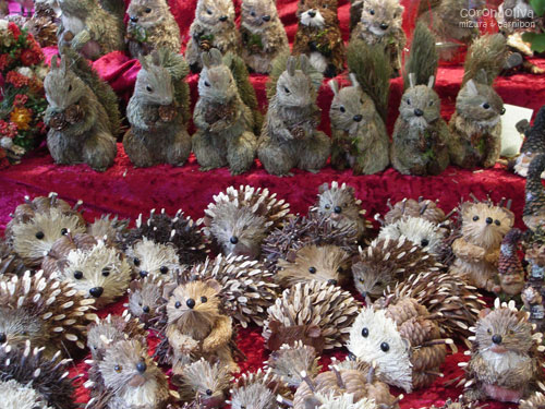 屋台にて欧州人の好きなハリネズミ団と可愛さをアピールするリス団の攻防