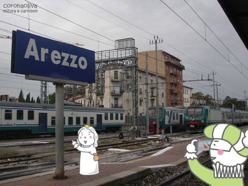 アレッツォ到着～！閑散としたホームがミヅーラさまによくお似合いですぅ～！