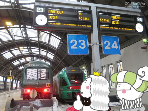 「ワタクシどものマントヴァ行きはこちらですねぇ」「はて、ミヅーラさまのえりまきから視線が・・・」