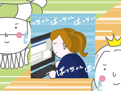 ミケーレ旅行のお姉さんが端末と向き合い奮闘！その間も時間は過ぎていく