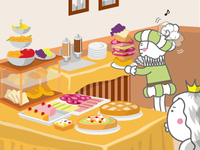 「ワタクシは3回はおかわりする所存ですぅ」「お城に帰ったら味噌と塩ですからねぇ」