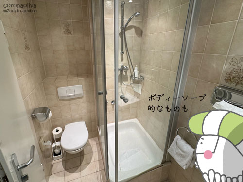 シャワーブースの仕切りが壊れトイレに湯がかかる仕様