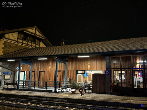 木を基調としたステキな駅舎！バールもキレイっすよ