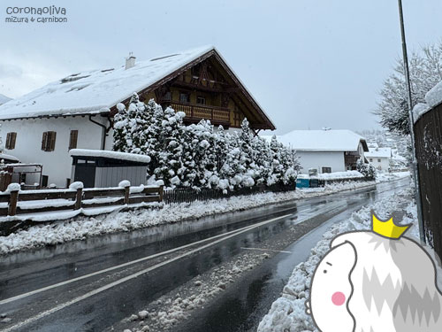 合掌造りを愛でつつバスを待つ