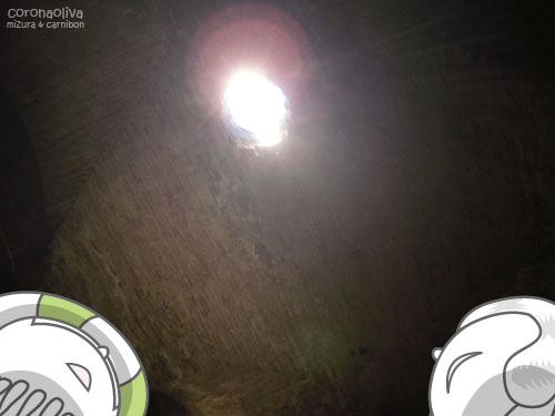 ご覧ください！天窓からは陽が差しております！地上はもうすぐですぞぉ～