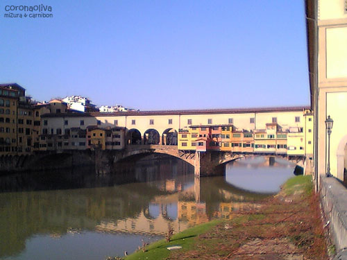 有名なponte vecchio(ヴェッキオ橋)ですよぉ